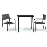 Berkfield Home 3 Piece Garden Dining Set Grey