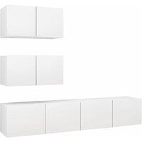 Berkfield Home 4 Piece TV Cabinet Set White Engineered Wood