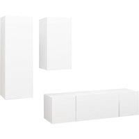Berkfield Home 4 Piece TV Cabinet Set White Engineered Wood