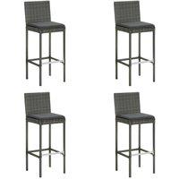 Berkfield Home 5 Piece Garden Bar Set with Cushions Poly Rattan Grey