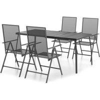 Berkfield Home 5 Piece Garden Dining Set Anthracite Steel in Black