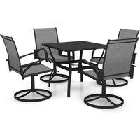 Berkfield Home 5 Piece Garden Dining Set Textilene & Steel in Grey