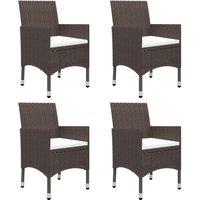 Berkfield Home 5 Piece Garden Dining Set with Cushions Brown