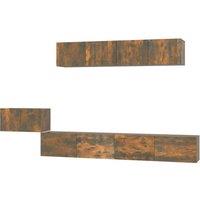 Berkfield Home 5 Piece TV Cabinet Set Smoked Oak Engineered Wood in Brown