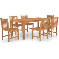 Berkfield Home 7 Piece Garden Dining Set Solid Teak Wood in Brown