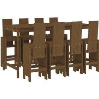 Berkfield Home 9 Piece Garden Bar Set Honey Brown Solid Wood Pine