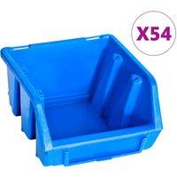 Berkfield Home 96 Piece Storage Bin Kit with Wall Panels Blue