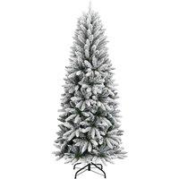 Berkfield Home Artificial Christmas Tree with Flocked Snow 120 cm PVC&PE in White