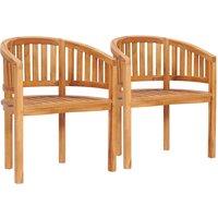 Berkfield Home Banana Chairs 2 pcs Solid Teak Wood in Brown