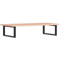 Berkfield Home Basin Shelf Wall Mounted Steel & Solid Wood Oak in Light Brown