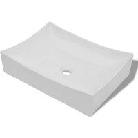 Berkfield Home Bathroom Ceramic Porcelain Sink Art Basin White High Gloss