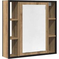 Berkfield Home Bathroom Mirror Cabinet Artisan Oak 60x16x60 cm Engineered Wood in Brown | Size: 60 x 16 x 60 cm
