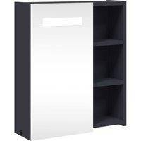 Berkfield Home Bathroom Mirror Cabinet with LED Light Grey 45x13x52 cm | Size: 45 x 13 x 52 cm