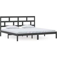 Berkfield Home Bed Frame Black Solid Wood Pine 200x200 cm