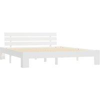 Berkfield Home Bed Frame White Solid Pine Wood 180x200 cm Super King