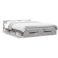 Berkfield Home Bed Frame with Drawers without Mattress Concrete Grey 160x200 cm
