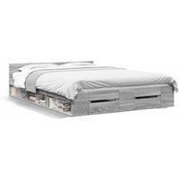 Berkfield Home Bed Frame w/Drawers Frame Grey Sonoma 120x190 cm Small Double