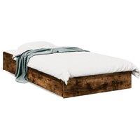 Berkfield Home Bed Frame with Drawers without Mattress Smoked Oak 90x190 cm Single in Brown