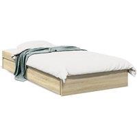 Berkfield Home Bed Frame w/Drawers Frame Sonoma Oak 75x190 cm Small Single in Light Oak