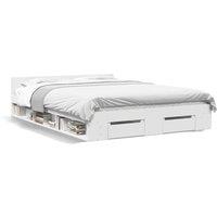 Berkfield Home Bed Frame with Drawers without Mattress White 120x190 cm Small Double