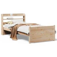 Berkfield Home Bed Frame with Headboard without Mattress 75x190 cm Small Single in Light Brown