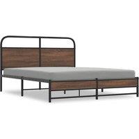 Berkfield Home Bed Frame without Mattress 150x200 cm Brown Oak Engineered Wood