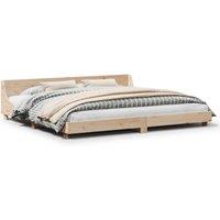 Berkfield Home Bed Frame without Mattress 200x200 cm Solid Wood Pine in Natural