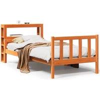 Berkfield Home Bed Frame with Headboard Frame Wax Brown 75x190 cm Small Single