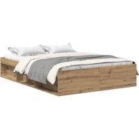 Berkfield Home Bed Frame Frame Artisan Oak 120x190cm Small Double Wood in Brown