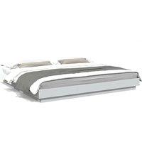 Berkfield Home Bed Frame with LED Lights without Mattress White 180x200cm | Size: Super King