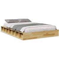Berkfield Home Bed Frame without Mattress 120x190 cm Solid Wood Oak in Light Oak