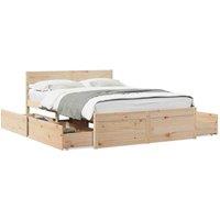 Berkfield Home Bed Frame without Mattress 135x190 cm Double Solid Wood Pine in Light Brown