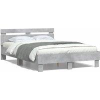 Berkfield Home Bed Frame without Mattress Concrete Grey 120x200 cm | Size: Small Double