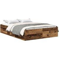 Berkfield Home Bed Frame without Mattress Old Wood 120x200cm Engineered Wood in Brown | Size: Small Double