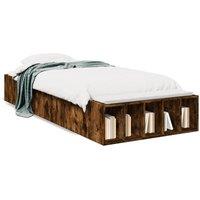 Berkfield Home Bed Frame without Mattress Smoked Oak 90x190 cm Single in Brown