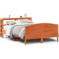 Berkfield Home Bed Frame without Mattress Wax Brown 135x190 cm Double Solid Wood Pine