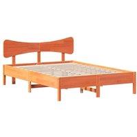 Berkfield Home Bed Frame without Mattress Wax Brown 135x190 cm Double Solid Wood Pine