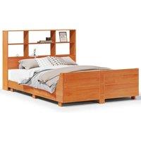 Berkfield Home Bed Frame without Mattress Wax Brown 140x190 cm Solid Wood Pine