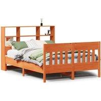 Berkfield Home Bed Frame Frame Wax Brown 150x200 cm King Size Solid Wood Pine