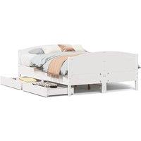 Berkfield Home Bed Frame without Mattress White 120x200 cm Solid Wood Pine | Size: Small Double