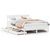 Berkfield Home Bed Frame without Mattress White 120x200 cm Solid Wood Pine | Size: Small Double
