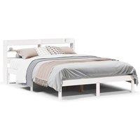 Berkfield Home Bed Frame without Mattress White 135x190 cm Double Solid Wood Pine