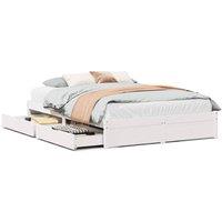 Berkfield Home Bed Frame without Mattress White 150x200 cm King Size Solid Wood Pine
