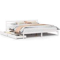 Berkfield Home Bed Frame without Mattress White 180x200 cm Super King Solid Wood Pine