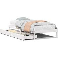 Berkfield Home Bed Frame without Mattress White 90x190 cm Single Solid Wood Pine