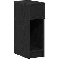 Berkfield Home Bedside Cabinet with Drawer Black Oak 20x36x60 cm | Size: 20 x 36 x 60 cm