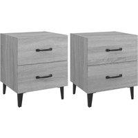 Berkfield Home Bedside Cabinets 2 pcs Grey Sonoma 40x35x47.5 cm