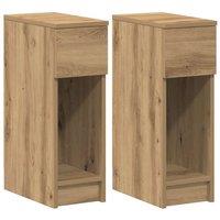 Berkfield Home Bedside Cabinets with Drawer 2 pcs Artisan Oak 20x36x60 cm in Brown | Size: 20 x 36 x 60 cm