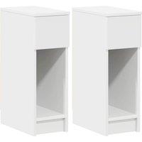 Berkfield Home Bedside Cabinets with Drawer 2 pcs White 20x36x60 cm | Size: 20 x 36 x 60 cm