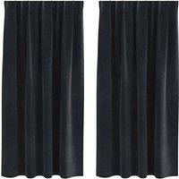 Berkfield Home Blackout Curtains with Top Tape 2 pcs Black Velvet